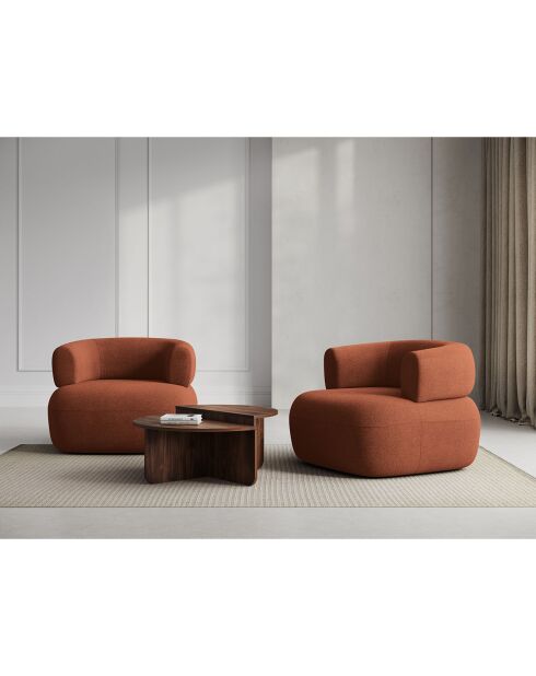 Fauteuil bouclé Aldrin brique - 90x88x73 cm