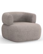 Fauteuil bouclé Aldrin marron clair - 90x88x73 cm