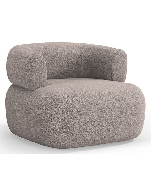 Fauteuil bouclé Aldrin marron clair - 90x88x73 cm