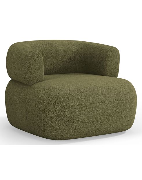 Fauteuil bouclé Aldrin vert - 90x88x73 cm