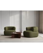 Fauteuil bouclé Aldrin vert - 90x88x73 cm