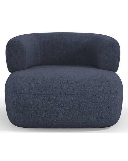 Fauteuil bouclé Aldrin bleu foncé - 90x88x73 cm