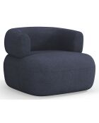 Fauteuil bouclé Aldrin bleu foncé - 90x88x73 cm