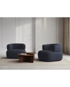 Fauteuil bouclé Aldrin bleu foncé - 90x88x73 cm