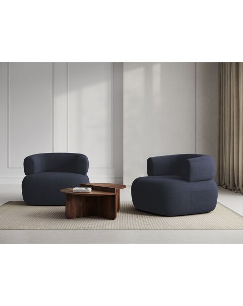 Fauteuil bouclé Aldrin bleu foncé - 90x88x73 cm