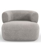 Fauteuil bouclé Aldrin gris clair - 90x88x73 cm