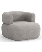 Fauteuil bouclé Aldrin gris clair - 90x88x73 cm