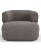 Fauteuil bouclé Aldrin gris - 90x88x73 cm