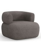 Fauteuil bouclé Aldrin gris - 90x88x73 cm