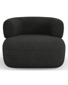 Fauteuil bouclé Aldrin noir - 90x88x73 cm