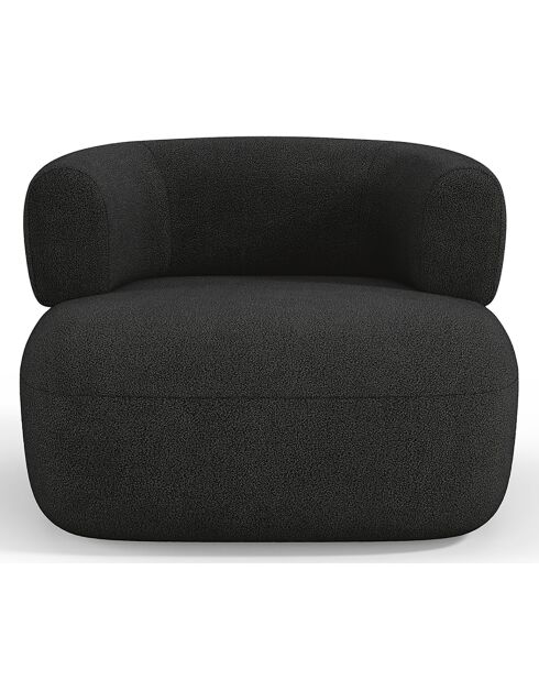 Fauteuil bouclé Aldrin noir - 90x88x73 cm