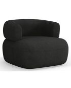 Fauteuil bouclé Aldrin noir - 90x88x73 cm