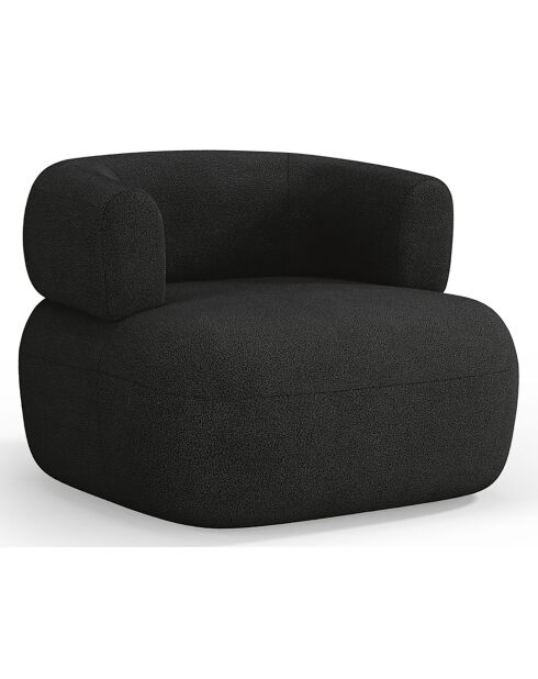 Fauteuil bouclé Aldrin noir - 90x88x73 cm