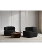 Fauteuil bouclé Aldrin noir - 90x88x73 cm