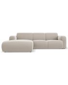 Canapé d'Angle gauche en Velours Lola 4 places beige clair - 250x170x72 cm