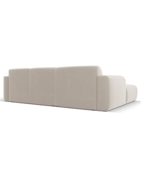 Canapé d'Angle gauche en Velours Lola 4 places beige clair - 250x170x72 cm