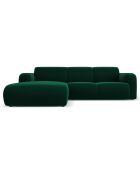 Canapé d'Angle gauche en Velours Lola 4 places vert bouteille - 250x170x72 cm