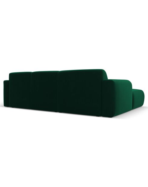 Canapé d'Angle gauche en Velours Lola 4 places vert bouteille - 250x170x72 cm