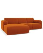 Canapé d'Angle gauche en Velours Lola 4 places terracotta - 250x170x72 cm