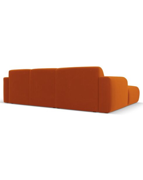 Canapé d'Angle gauche en Velours Lola 4 places terracotta - 250x170x72 cm