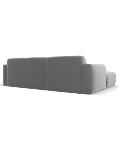 Canapé d'Angle gauche en Velours Lola 4 places gris clair - 250x170x72 cm
