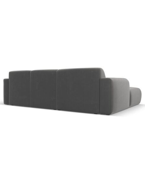 Canapé d'Angle gauche en Velours Lola 4 places ciment - 250x170x72 cm