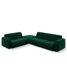 Canapé d'Angle gauche en Velours Lola 6 places vert bouteille - 315x250x72 cm