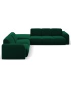 Canapé d'Angle gauche en Velours Lola 6 places vert bouteille - 315x250x72 cm