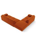 Canapé d'Angle gauche en Velours Lola 6 places terracotta - 315x250x72 cm