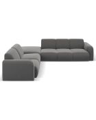 Canapé d'Angle gauche en Velours Lola 6 places ciment - 315x250x72 cm