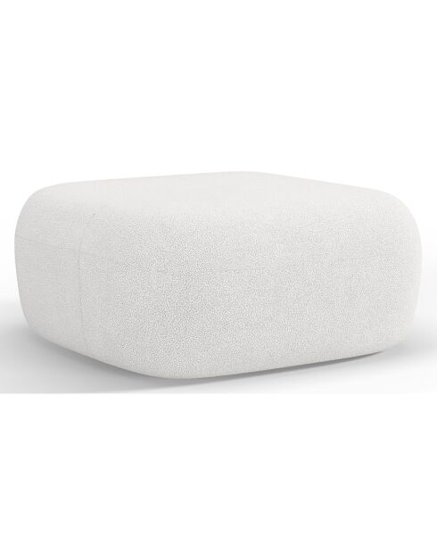 Pouf bouclé Aldrin ivoire - 90x88x40 cm