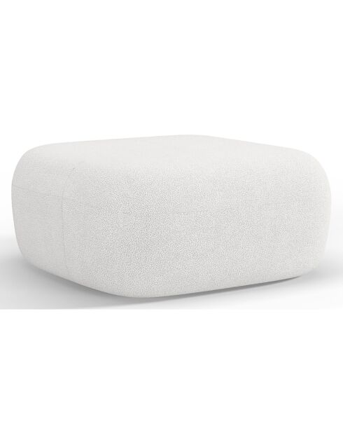 Pouf bouclé Aldrin ivoire - 90x88x40 cm