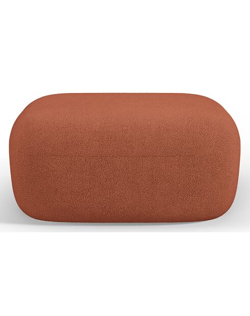 Pouf bouclé Aldrin brique - 90x88x40 cm