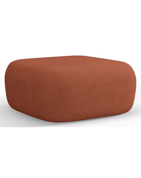 Pouf bouclé Aldrin brique - 90x88x40 cm