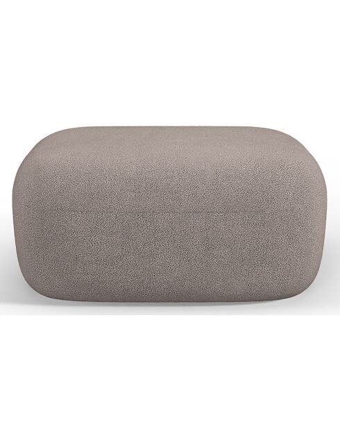 Pouf bouclé Aldrin marron clair - 90x88x40 cm