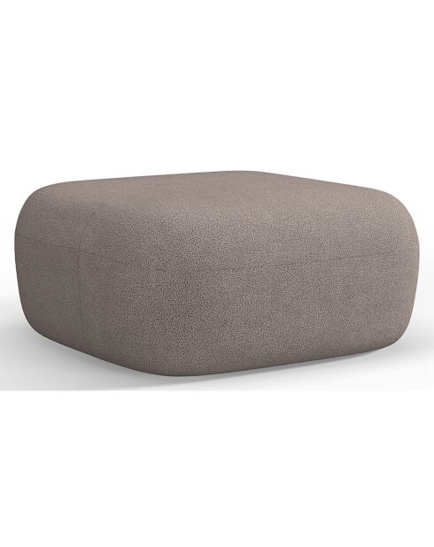 Pouf bouclé Aldrin marron clair - 90x88x40 cm