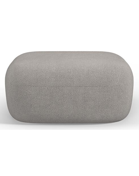 Pouf bouclé Aldrin gris clair - 90x88x40 cm