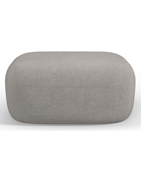 Pouf bouclé Aldrin gris clair - 90x88x40 cm