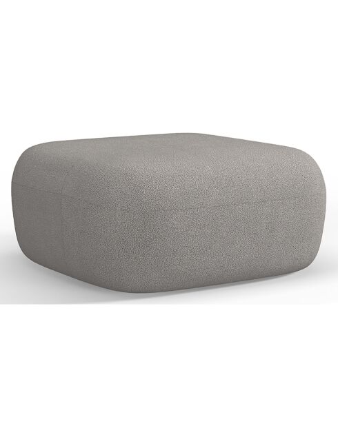 Pouf bouclé Aldrin gris clair - 90x88x40 cm
