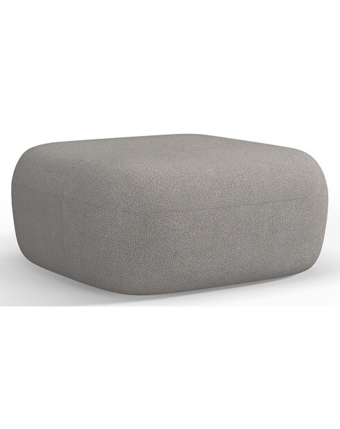 Pouf bouclé Aldrin gris clair - 90x88x40 cm