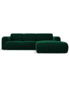 Canapé d'Angle droit en Velours Lola 4 places vert bouteille - 250x170x72 cm