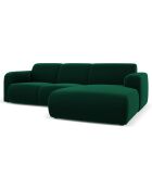Canapé d'Angle droit en Velours Lola 4 places vert bouteille - 250x170x72 cm