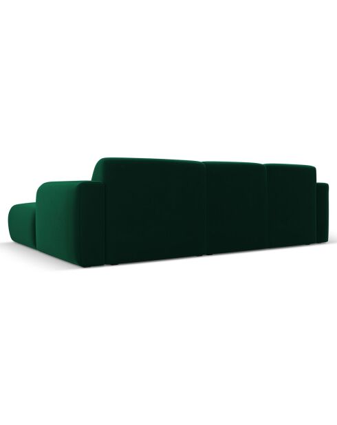 Canapé d'Angle droit en Velours Lola 4 places vert bouteille - 250x170x72 cm