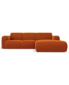 Canapé d'Angle droit en Velours Lola 4 places terracotta - 250x170x72 cm