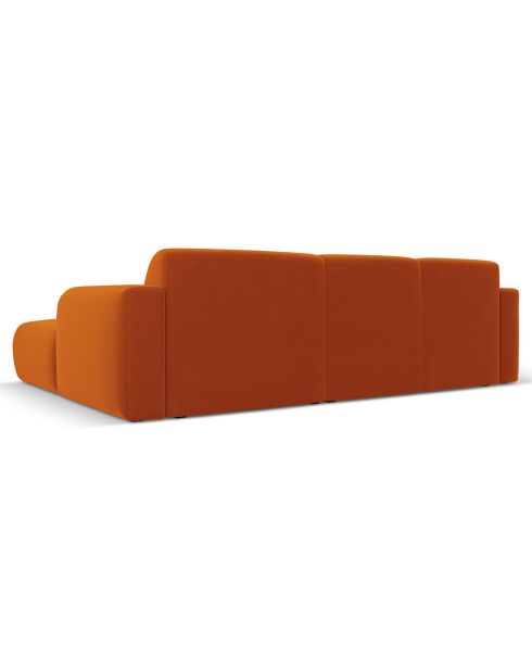 Canapé d'Angle droit en Velours Lola 4 places terracotta - 250x170x72 cm
