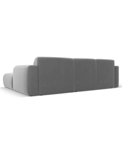 Canapé d'Angle droit en Velours Lola 4 places gris clair - 250x170x72 cm