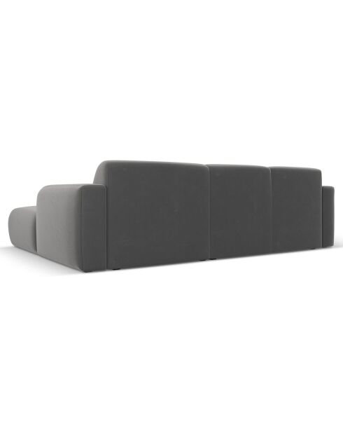 Canapé d'Angle droit en Velours Lola 4 places ciment - 250x170x72 cm