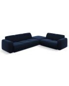 Canapé d'Angle droit en Velours Lola 6 places bleu roi - 315x250x72 cm