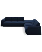 Canapé d'Angle droit en Velours Lola 6 places bleu roi - 315x250x72 cm