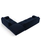 Canapé d'Angle droit en Velours Lola 6 places bleu roi - 315x250x72 cm